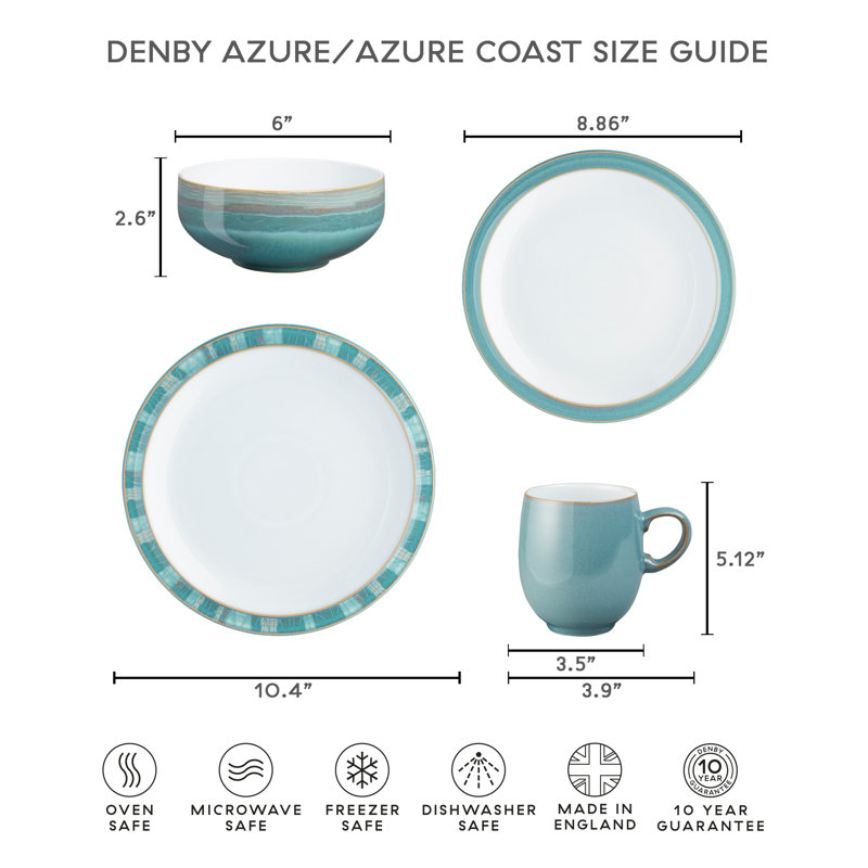 Denby Azure Denby 4 Piece Place Setting Service for 1 Reviews Wayfair